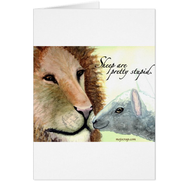 Får är den Stupid. söten Hälsningskort (Framsidan)
