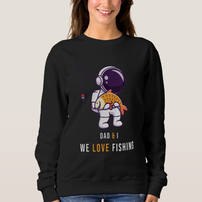 Far-astronautfiske-Pappa-Morsa Kärlek Fars dag T Shirt (Framsida)
