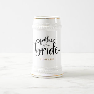 Far av Bride Gift Namn Guld Black Typography Sejdel