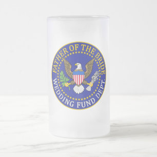 Far av bruden frostat ölglas