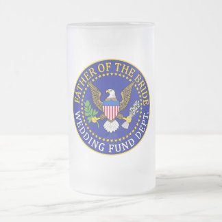Far av bruden frostat ölglas
