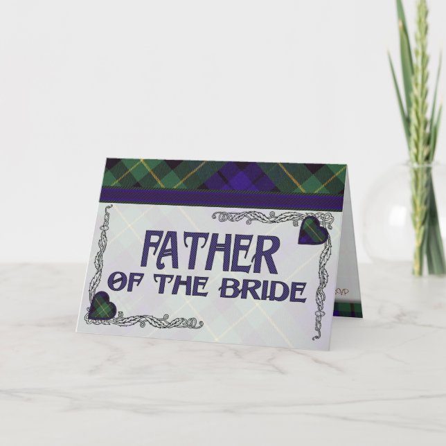 Far av brudinbjudan - Barclay Tartan Inbjudan (Framsida)