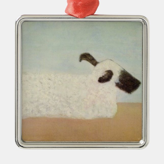 Får (av Milton Avery) Keramisk Juldekoration (Framsidan)