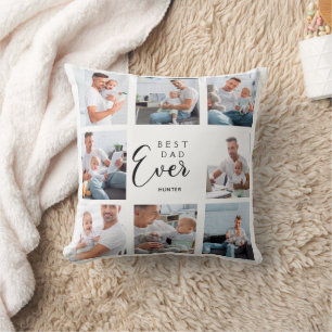Far baby fotokollage, vit son dotter kudde