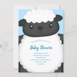 Får Baby Shower Farm Blue Boy Inbjudningar