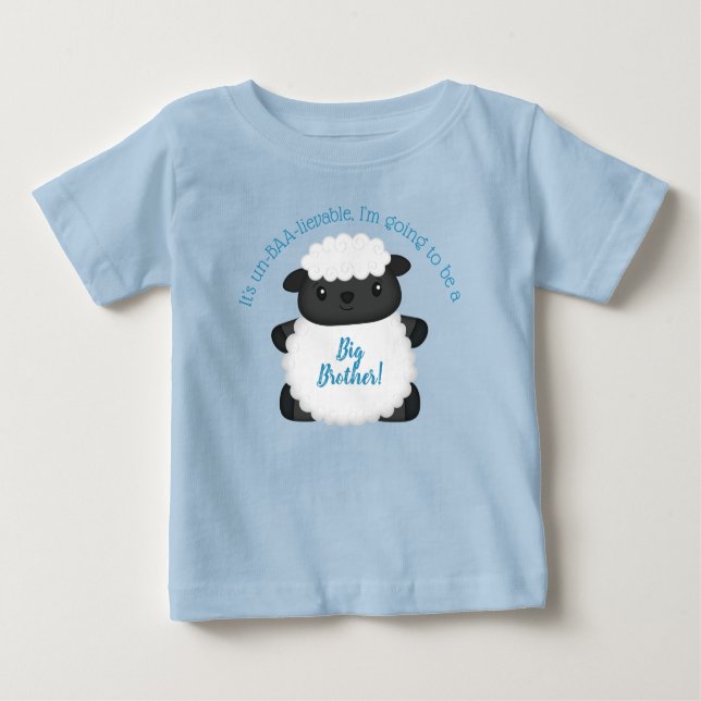 Får Baby Shower Farm Blue Boy T Shirt (Framsida)