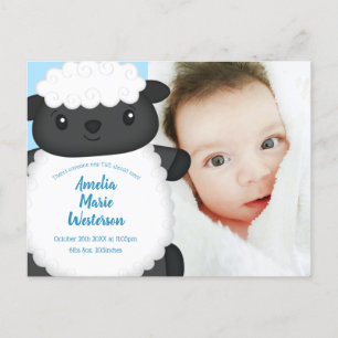 Får Baby Shower Farm Blue Boy Vykort