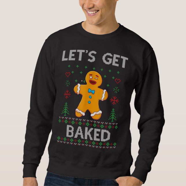 Får bakad, fin Cookie Julafton Vult julsuw Lång Ärmad Tröja (Framsida)