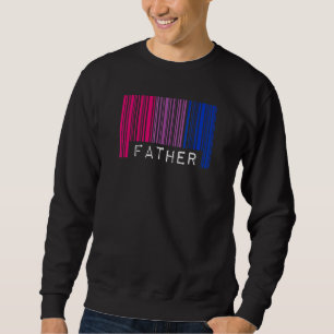 Far Barcode Bisexual Pride Flagga Aesthetic Fathe Lång Ärmad Tröja