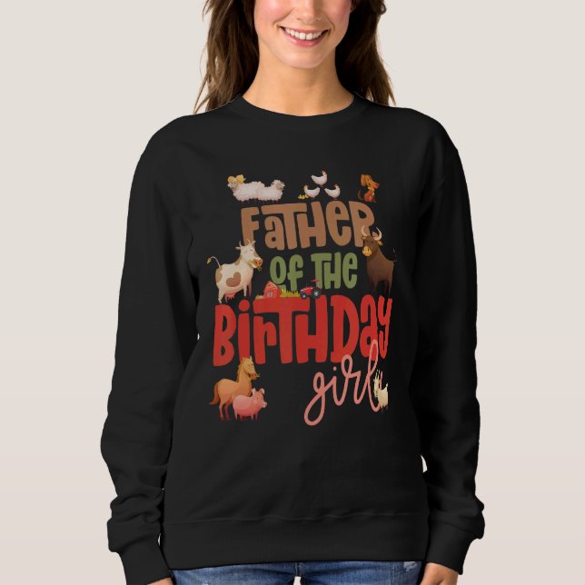 Far Barn Animals Farm Land Birthday Crew T Shirt (Framsida)