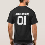 Far Barndotterdotterdotterdotterdottersportteamet  T Shirt<br><div class="desc">Utformning av anpassadet med ett idrottslag eller efternamn med ett nummer för matchande utfall för ett far och ett barn. Hitta en motsvarande barnskjorta i min samling "Pappa and Me Matching Designs and Pappa Gifts".</div>
