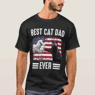 Far bästa Kat Pappa någonsin amerikanska Pappa-fla T Shirt