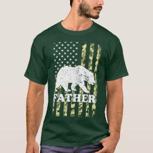 Far Bear Camping Hiking Camouflage Förenta statern T Shirt
