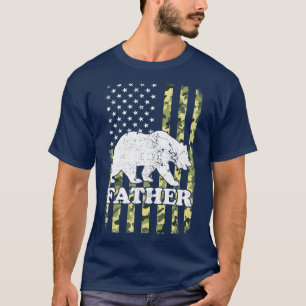 Far Bear Camping Hiking Camouflage Förenta statern T Shirt