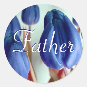 Far Blue Tulips Sticker Runt Klistermärke