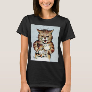 Far Cat Holding a Kitten, Louis Wain T Shirt