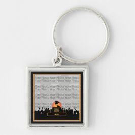 Far Cheering World's Underbarare Keychain Fyrkantig Silverfärgad Nyckelring