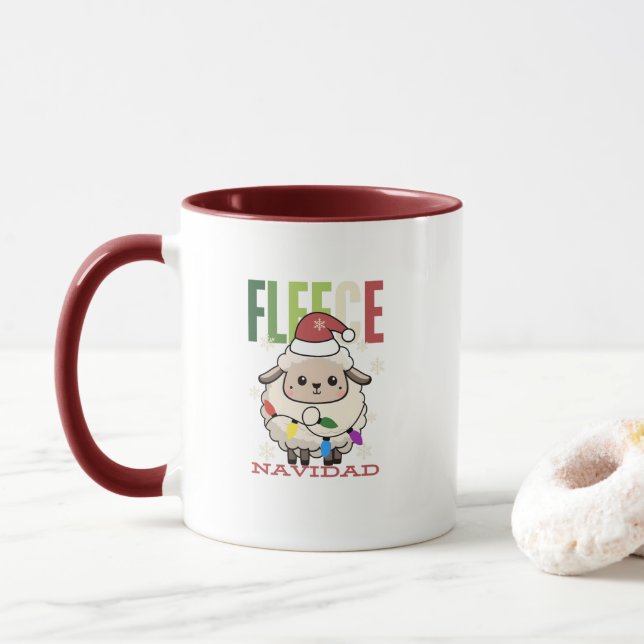 Får Cute Ull Navidad jul Pun Mugg (Med munk)
