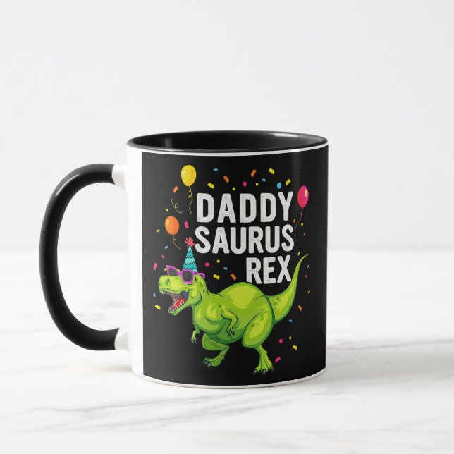 Far Daddysaurus T Rex Dinosaur Pappa Mugg (Vänster)