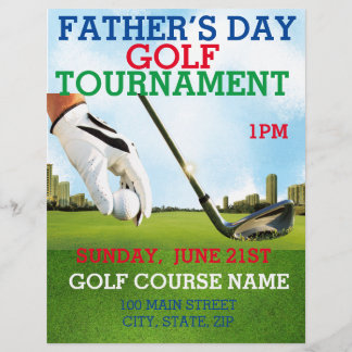Far dag Golf Tournament Promotional Marknadsföring Reklamblad