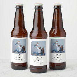 Far dag med Photo & Pappa, jag Kärlek You Ölflaska Etikett