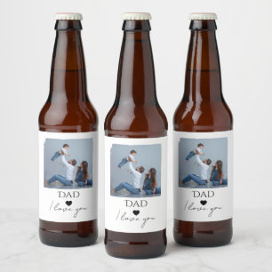 Far dag med Photo & Pappa, jag Kärlek You Ölflaska Etikett