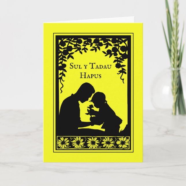 Far dag på Welsh Sul Y Tadau Hapus Kort (Framsida)