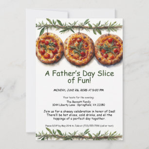 Far dag Pizza Party - redaktionell familjemönster Inbjudningar