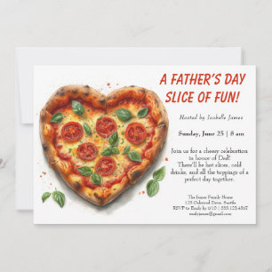 Far dag Pizza Party - redaktionell familjemönster Inbjudningar
