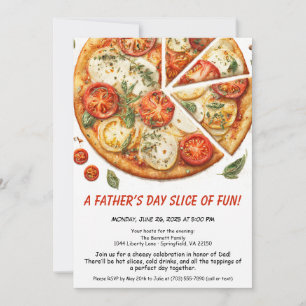 Far dag Pizza Party - redaktionell familjemönster Inbjudningar