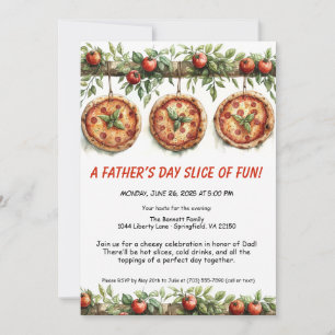 Far dag Pizza Party - redaktionell familjemönster Inbjudningar