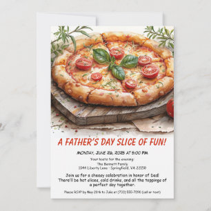 Far dag Pizza Party - redaktionell familjemönster Inbjudningar