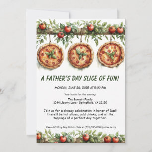 Far dag Pizza Party - redaktionell familjemönster Inbjudningar