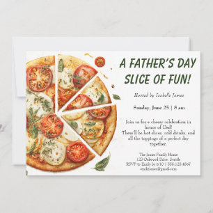 Far dag Pizza Party - redaktionell familjemönster Inbjudningar