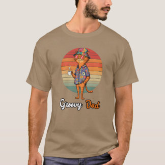 Far-dagen Cat Pappa Edition Groovy Pappa T Shirt