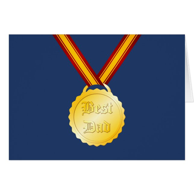 Far-dagen för Pappa-medaljen Hälsningskort (Framsidan Horizontal)