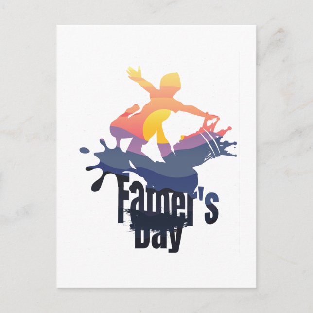 Far-dagen - Sunset Wave Ride Vykort (Framsida)