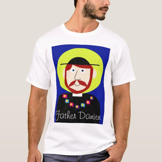 Far Damien av Molokai Tee Shirt (Framsida)