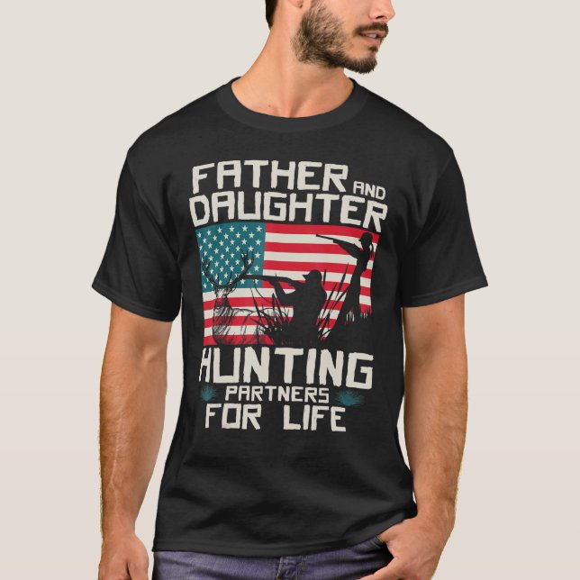 Far DaughHunting Partners Amerikanska Flagga T Shirt (Framsida)