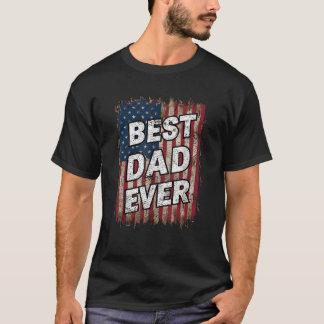 Far Day USA American Flagga Best Pappa någonsin T Shirt