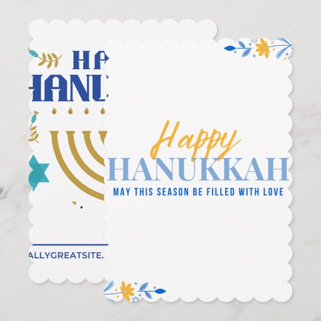 Får denna säsong fyllas i med Kärlek Hanukkah Invi Inbjudningar (Fram/baksida)