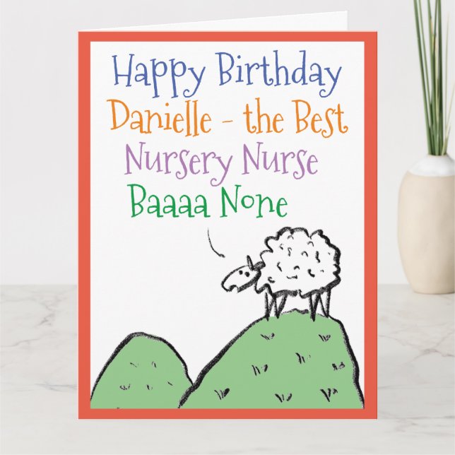 Får Design Grattis på födelsedagen Nursery Nursers Kort (Framsida)