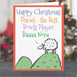 Får Design Lycklig jul till en Bowls Player Kort