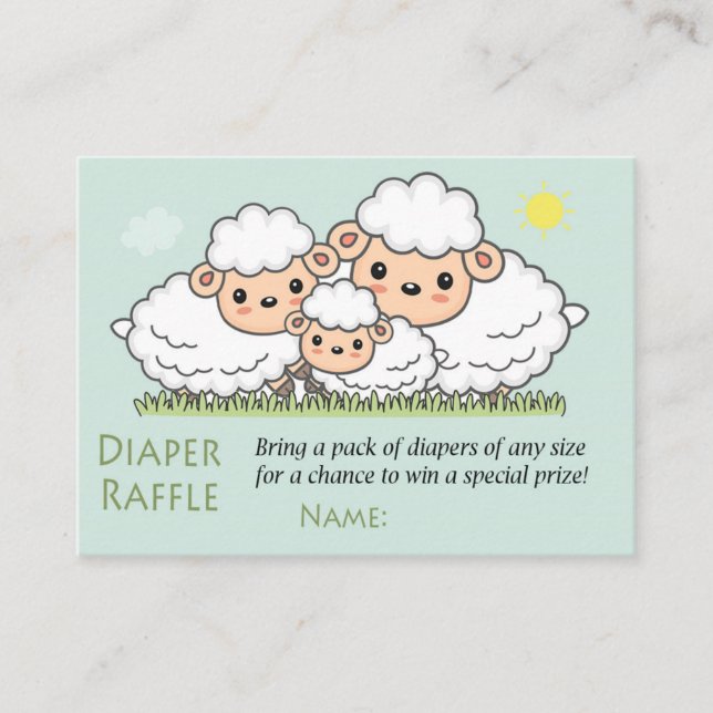 Får Diaper Raffle Biljett (Framsida)