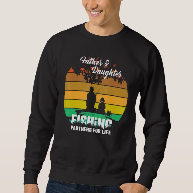 Far Dotter Fishpartner for Life Retro Mat Lång Ärmad Tröja (Framsida)