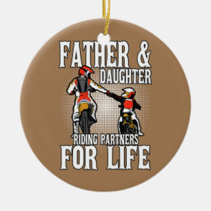 Far Dotter Riding Partners Moto Dirt Bike Julgransprydnad Keramik