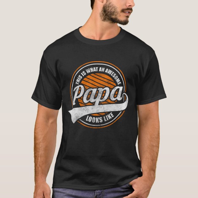 Far-dotterföräldrar Stark retro T Shirt (Framsida)