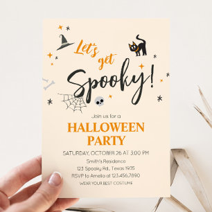 Får du tillgång till Spooky Cat Halloween fest Inbjudningar