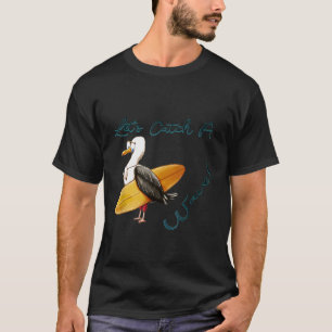 Får fånga en våg som surfar på Fiskmås Surfer Surf T Shirt