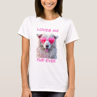 Får Får Hjärtklappade, Hund T Shirt